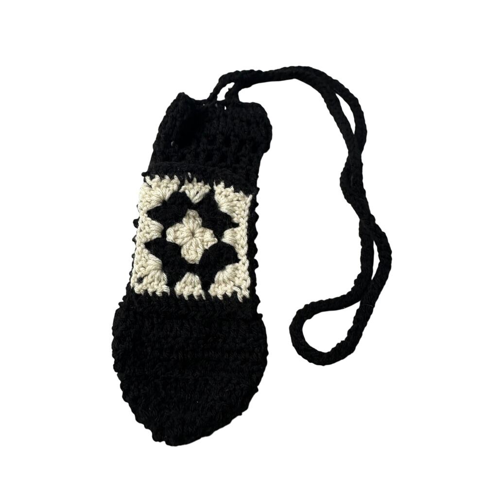 Handmade Crochet Granny Square Phone Bag Boho Festival Crossbody